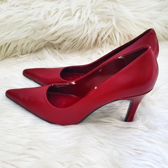 Jones Wear Burgundy Classic Medium Heeled Pumps SZ 7.5 - Picture 5 of 11